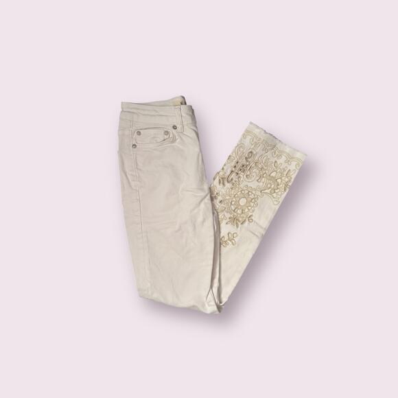 Free People Cutwork Cigarette Jeans in White - Picture 5 of 9